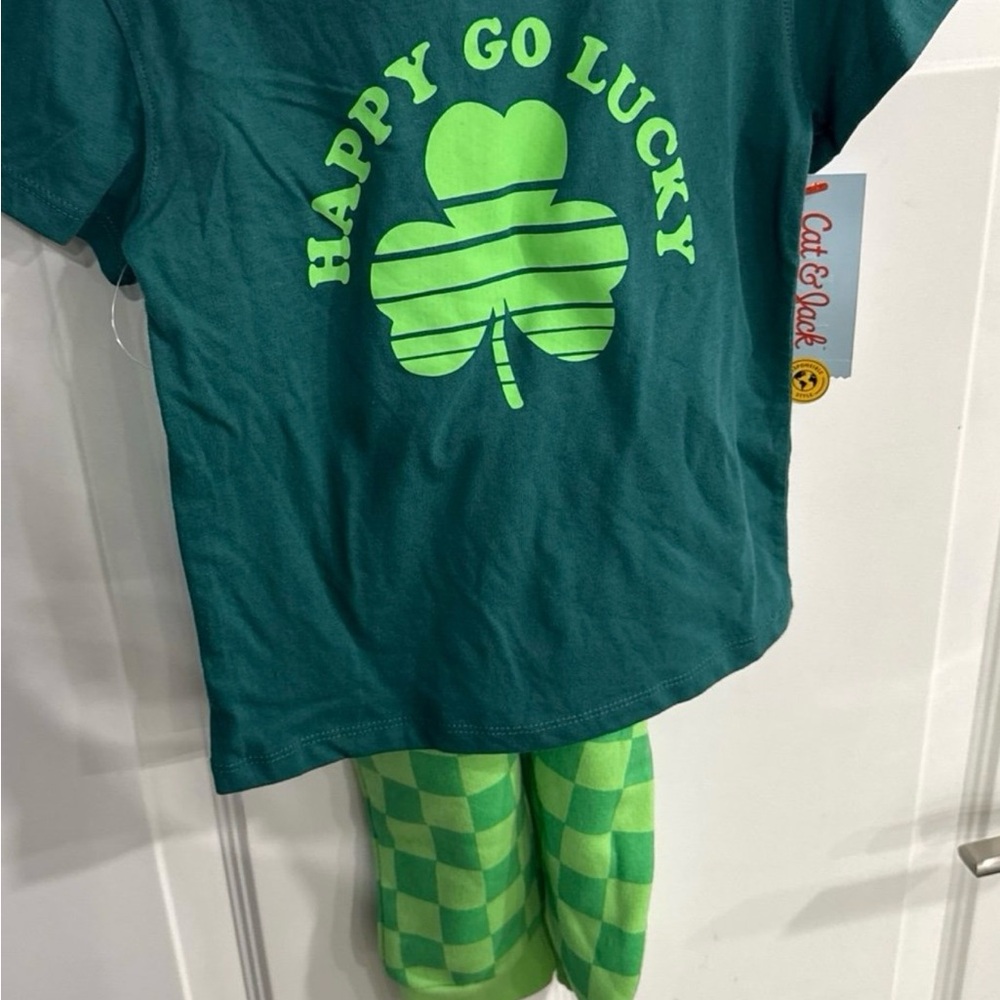 Cat & Jack Green 'Happy Go Lucky' Kids Matching Set